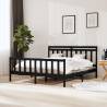 Bed Frame Black Solid Wood 160x200 cm Colour black Size 160 x 200 cm 