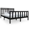 Black Solid Wood Bed Frame 160x200 cm - Hipo Market