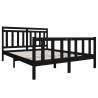 Black Solid Wood Bed Frame 160x200 cm - Hipo Market