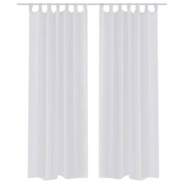 Elegant White Sheer Curtain 140x245 cm - 2 Pcs