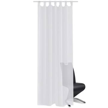 Elegant White Sheer Curtain 140x245 cm - 2 Pcs