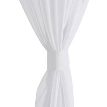 Elegant White Sheer Curtain 140x245 cm - 2 Pcs