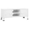 Industrial TV Cabinet White 105x35x42 cm - Durable Metal Design