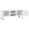 Industrial TV Cabinet White 105x35x42 cm - Durable Metal Design