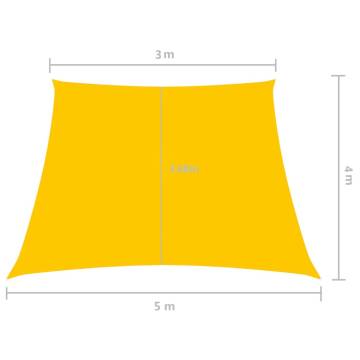 Yellow Trapezium Sunshade Sail 3/5x4 m | Outdoor Protection