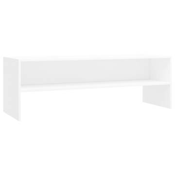 Stylish White TV Cabinet - 120x40 cm Engineered Wood