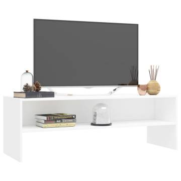 Stylish White TV Cabinet - 120x40 cm Engineered Wood