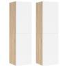 Stylish White & Sonoma Oak TV Cabinets - 2 pcs Set