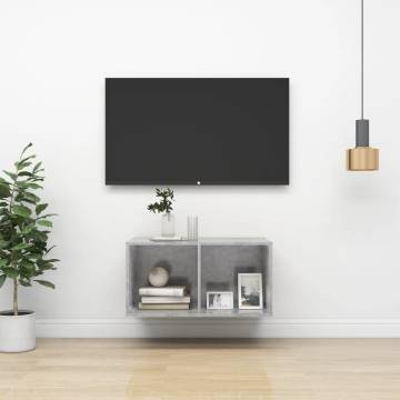 Wall-mounted TV Cabinet Concrete Grey | Stylish Storage Solution