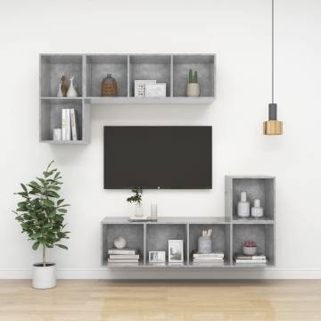 Wall-mounted TV Cabinet Concrete Grey | Stylish Storage Solution