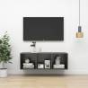 Wall-mounted TV Cabinet Grey 37x37x107 cm Engineered Wood Colour grey Quantity in Package 1 Height 107 cm 