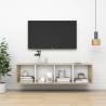 Wall-mounted TV Cabinet Sonoma Oak and White 37x37x142.5 cm Engineered Wood Colour sonoma oak and white Quantity in Package 1 Height 142.5 cm 