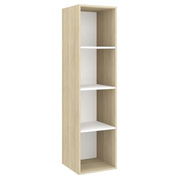 Sonoma Oak & White Wall-Mounted TV Cabinet - 37x37x142.5 cm