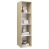 Sonoma Oak & White Wall-Mounted TV Cabinet - 37x37x142.5 cm