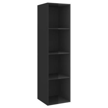 High Gloss Black Wall-Mounted TV Cabinet | HipoMarket