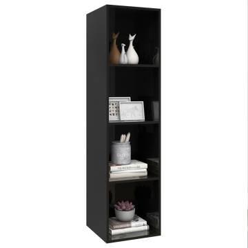 High Gloss Black Wall-Mounted TV Cabinet | HipoMarket