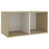 Stylish White and Sonoma Oak TV Cabinet - 72x35x36.5 cm