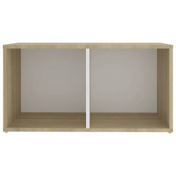 Stylish White and Sonoma Oak TV Cabinet - 72x35x36.5 cm