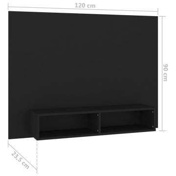 Elegant Wall TV Cabinet - Black 120x23.5x90 cm | HipoMarket