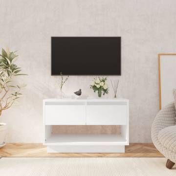 Stylish White TV Cabinet - 70x41x44 cm Engineered Wood