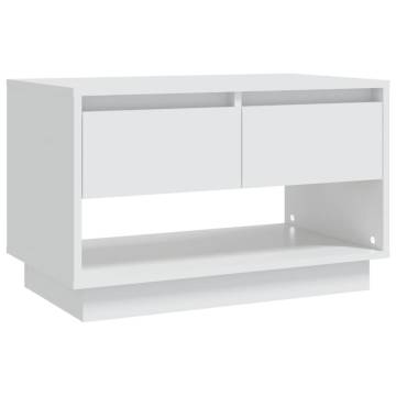 Stylish White TV Cabinet - 70x41x44 cm Engineered Wood