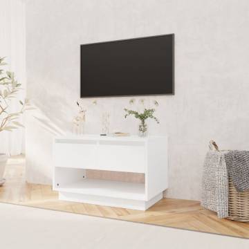 Stylish White TV Cabinet - 70x41x44 cm Engineered Wood