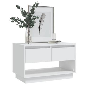 Stylish White TV Cabinet - 70x41x44 cm Engineered Wood