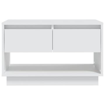 Stylish White TV Cabinet - 70x41x44 cm Engineered Wood