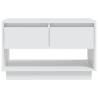 Stylish White TV Cabinet - 70x41x44 cm Engineered Wood