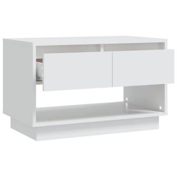 Stylish White TV Cabinet - 70x41x44 cm Engineered Wood