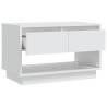 Stylish White TV Cabinet - 70x41x44 cm Engineered Wood