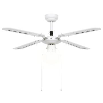 Ceiling Fan with Light 106 cm White - Stylish & Functional