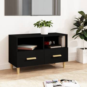 Black TV Cabinet 80x36x50 cm | Stylish Storage Solution