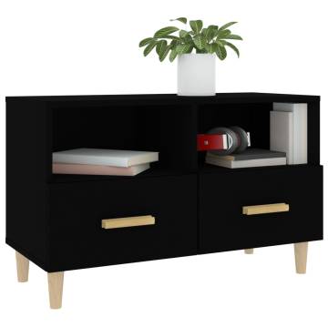 Black TV Cabinet 80x36x50 cm | Stylish Storage Solution