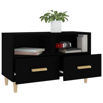 Black TV Cabinet 80x36x50 cm | Stylish Storage Solution