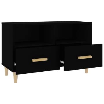 Black TV Cabinet 80x36x50 cm | Stylish Storage Solution