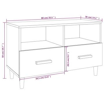 Black TV Cabinet 80x36x50 cm | Stylish Storage Solution