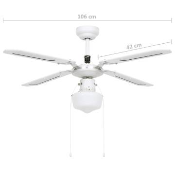 Ceiling Fan with Light 106 cm White - Stylish & Functional