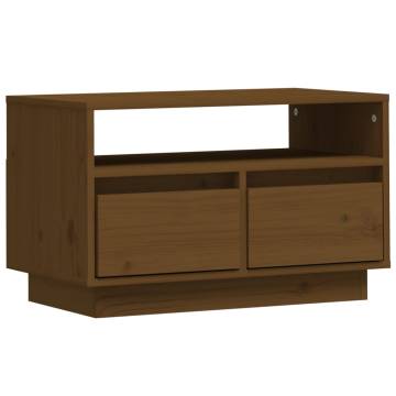 Stylish Honey Brown TV Cabinet - Solid Pine Wood | HipoMarket