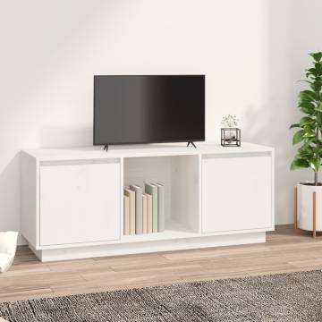 Stylish White Pine TV Cabinet | 110.5x35x44 cm