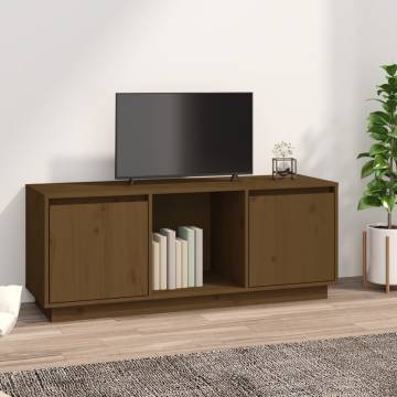 TV Cabinet Honey Brown - Solid Pine Wood | Hipomarket