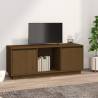 TV Cabinet Honey Brown 110.5x35x44 cm Solid Wood Pine Colour honey brown Quantity in Package 1 