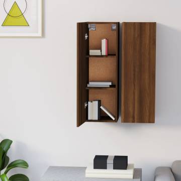 Stylish Brown Oak TV Cabinets - 2pcs - Modern Design