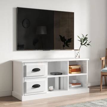 Sleek High Gloss White TV Cabinet - Stylish & Practical