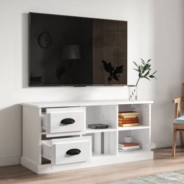 Sleek High Gloss White TV Cabinet - Stylish & Practical