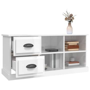 Sleek High Gloss White TV Cabinet - Stylish & Practical