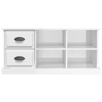 Sleek High Gloss White TV Cabinet - Stylish & Practical