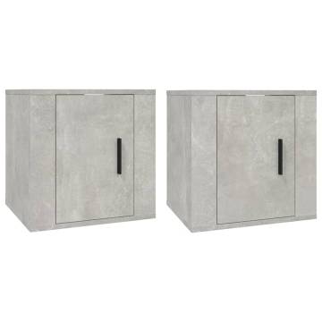 Wall Mounted TV Cabinets 2 pcs in Concrete Grey - Stylish Storage