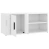 Sturdy High Gloss White TV Cabinet - 80x31.5x36 cm