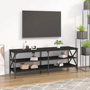 Black TV Cabinet - Industrial Design, 140x40x50 cm